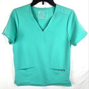FIGS Technical Collection Women's Teal Scrub Top Sz S